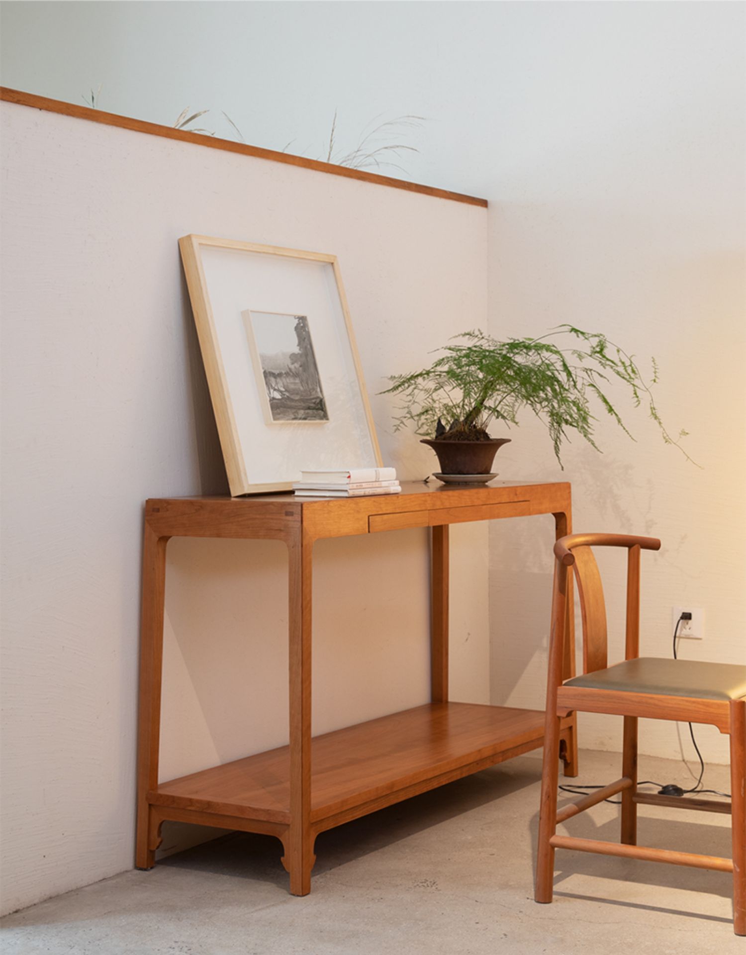 宽木窄作新中式边桌黑胡桃樱桃木原实木玄关边几条案简约禅意家具