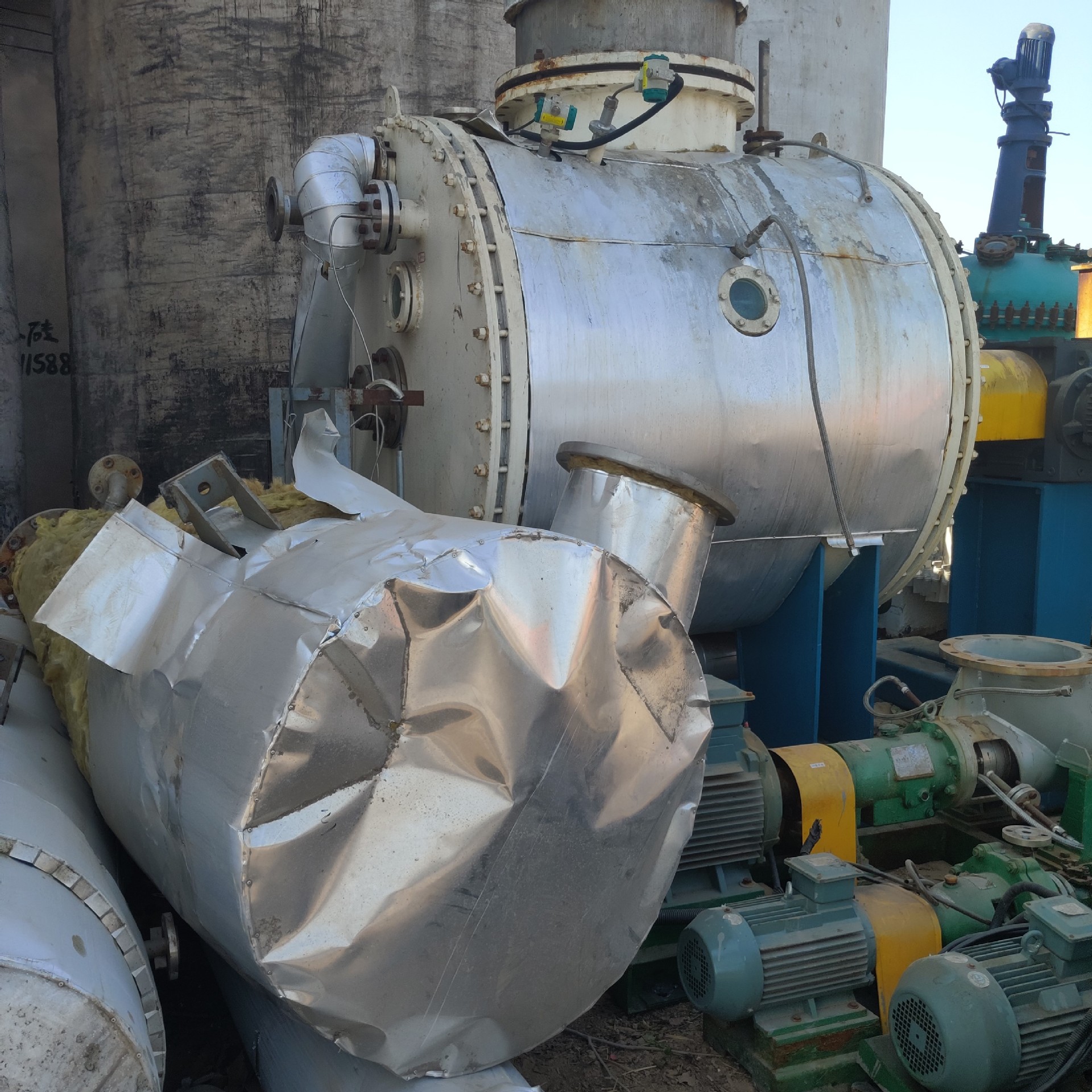 二手35吨硫酸钠mvr蒸发器1吨卧式自洁式蒸发器废水处理蒸发器