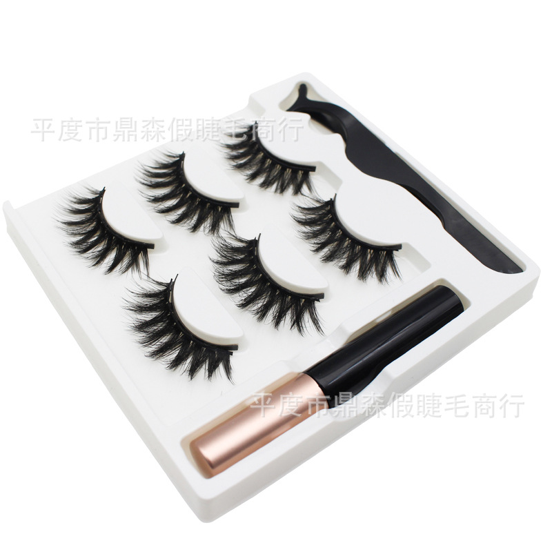 Dingsen Cross-Border Stable Supply Magnetic Eyelash Set 3 Pairs Magnetic Eyeliner Style Multi-Eyelash