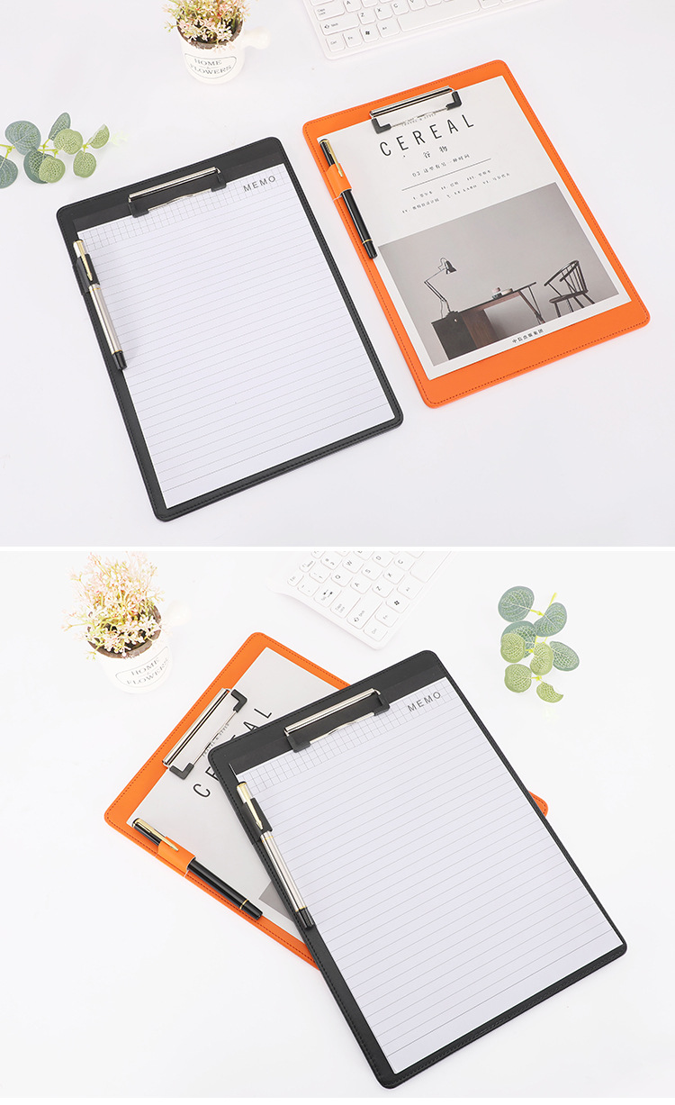 点顺a4写字垫板夹定制办公会议讲义夹商务酒店皮质签字菜单夹定做