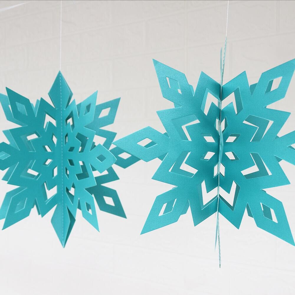 大号6个装圣诞无纺布镂空立体雪花吊饰3d雪花商场橱窗挂饰 拉花