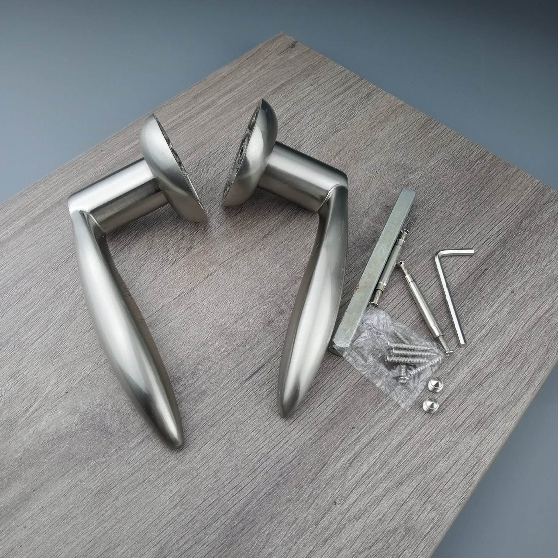 镍拉丝现代简约卫生间房门锁室内分体执手锁门把手轻奢卧室木门锁