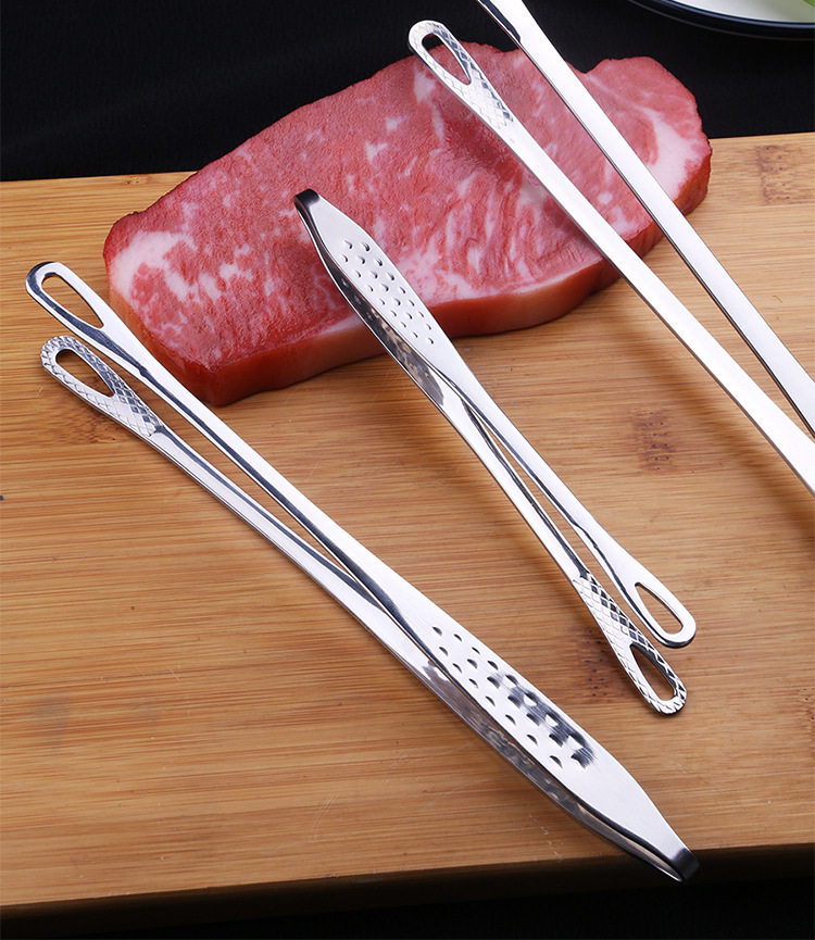 寿司夹自助餐夹子韩国烤肉夹304不锈钢面包甜品加长手柄牛排夹子