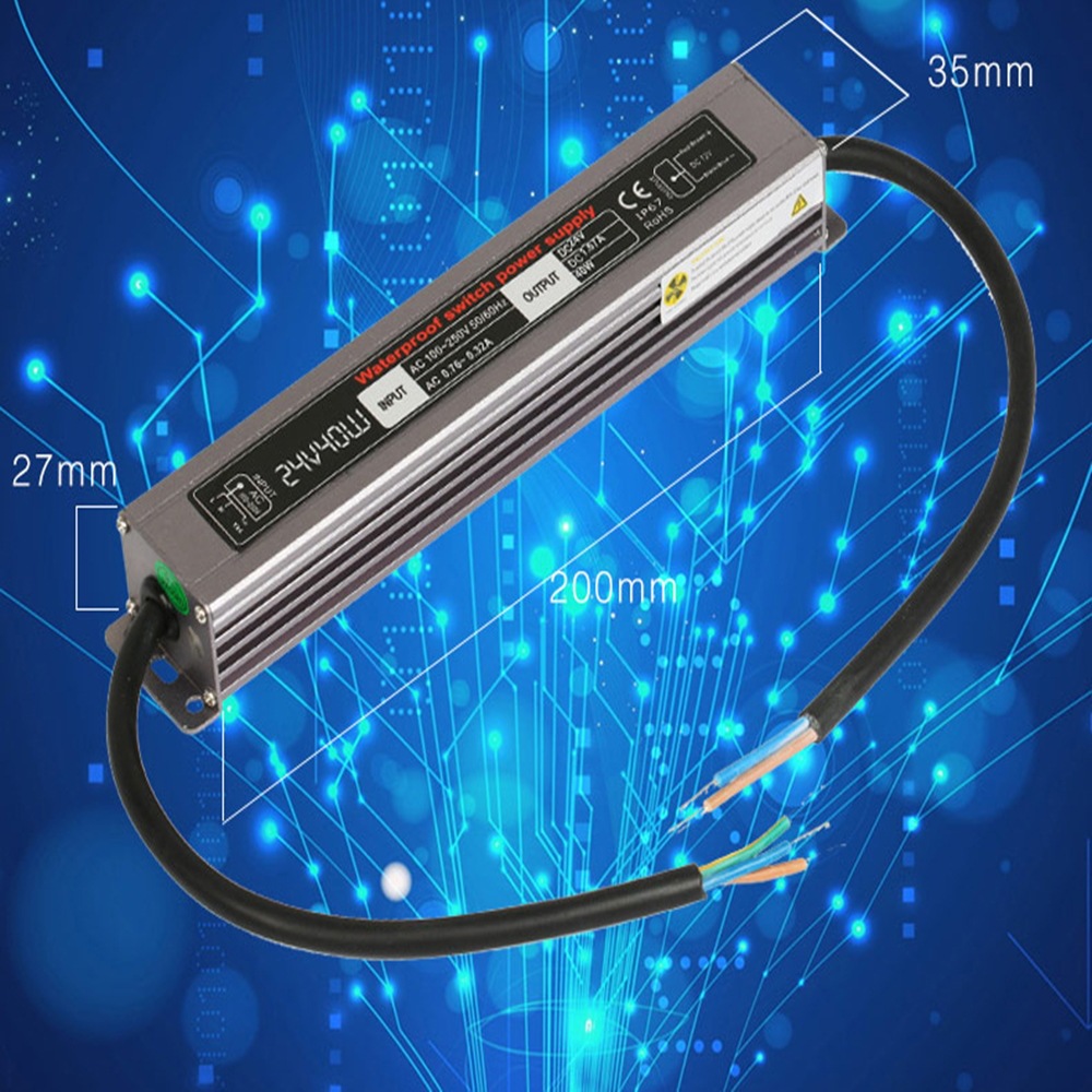 24v40w防水电源开关电源灯带电源防水全铝外壳灯带电源户外照明