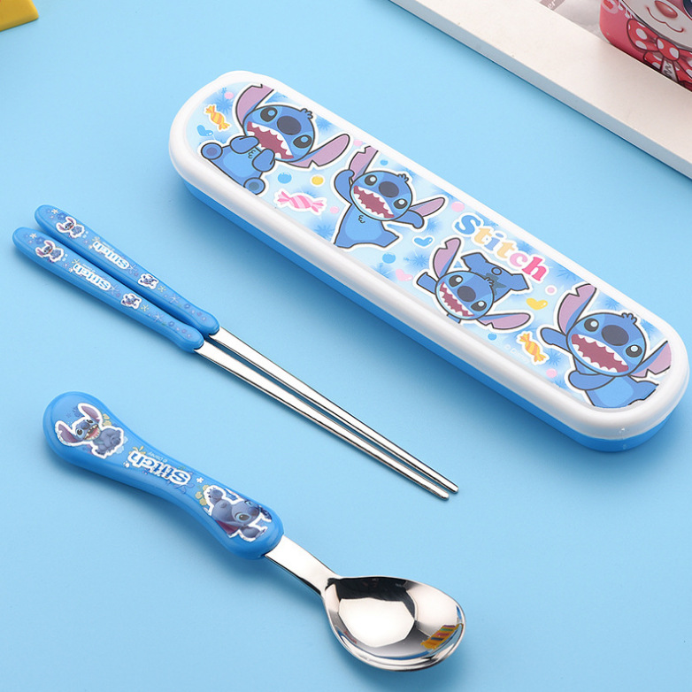 儿童餐具不锈钢勺子筷子两件套装环保婴儿喂食汤匙厂家定制