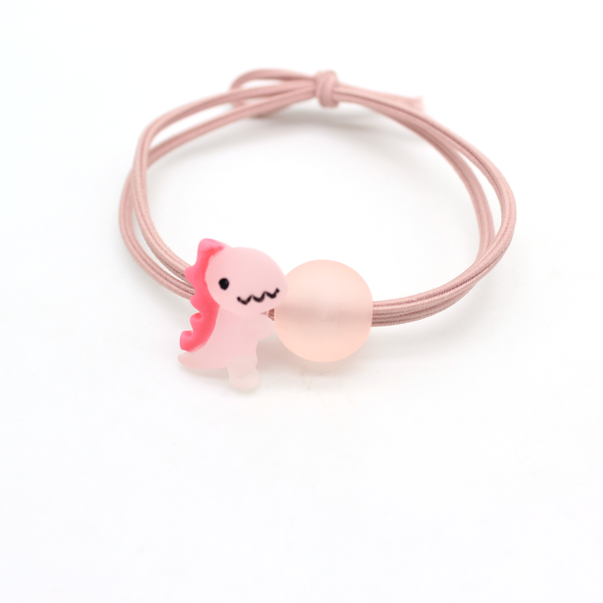 宝宝皮筋 可爱果冻色磨砂小恐龙发圈高弹力透明色双线结实扎头发