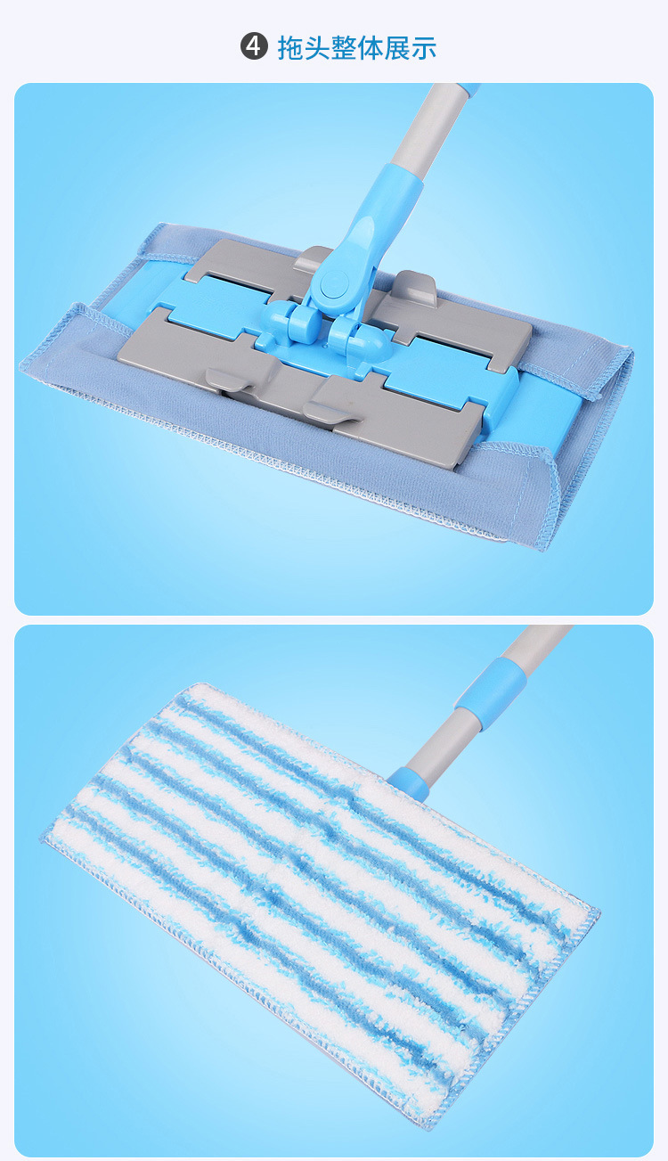 妙洁夹布拖替换装替换布 超细纤维 易洁耐拖夹布拖拖把头替换配件