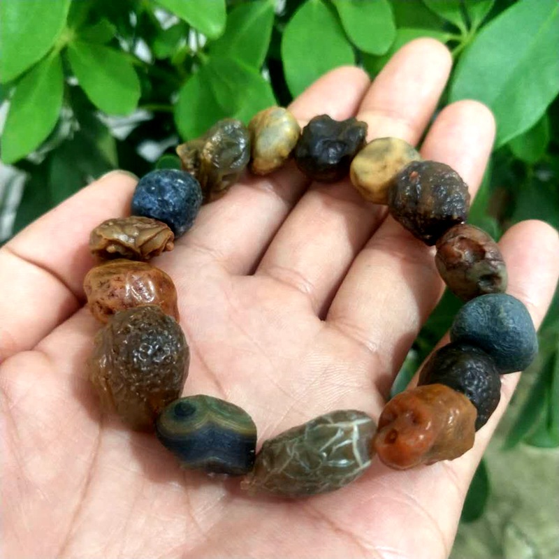 批发新疆f内蒙阿拉善戈壁石 玛瑙手链 随形筋脉石手串手链男女款