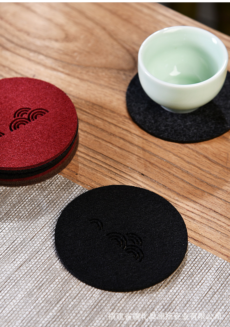 创意杯垫隔热垫茶桌防烫家用办公毛毡绣花垫茶杯垫杯垫刻花垫