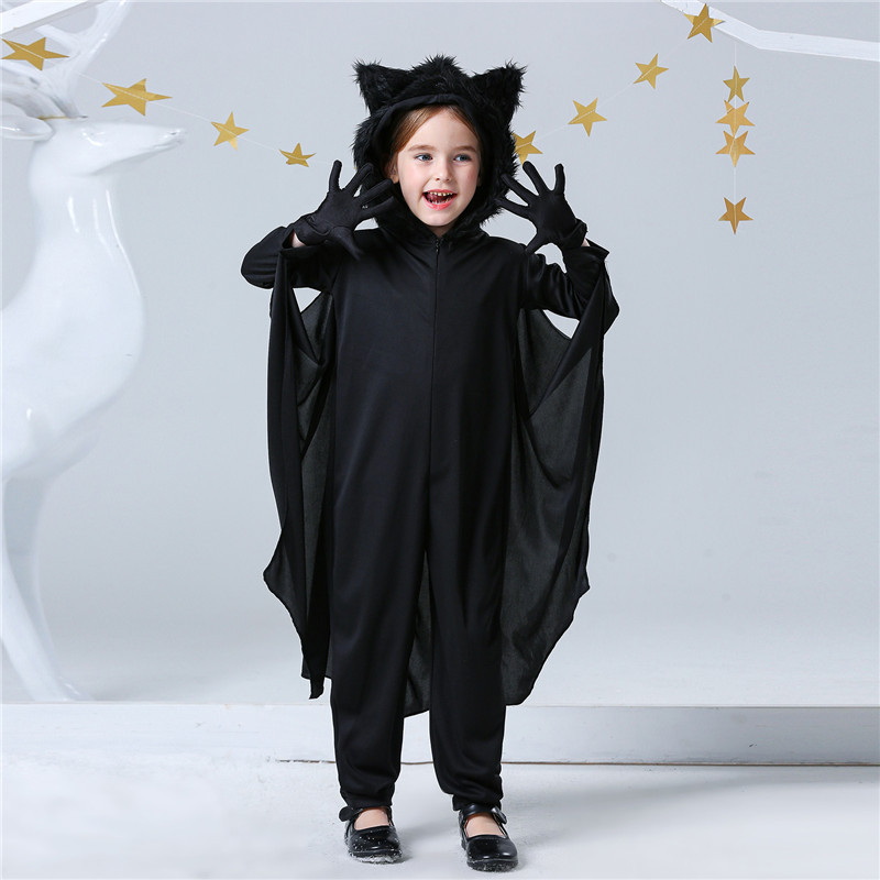 万圣节服装儿童成人款亲子装中性表演服动物蝙蝠装工厂直销现货