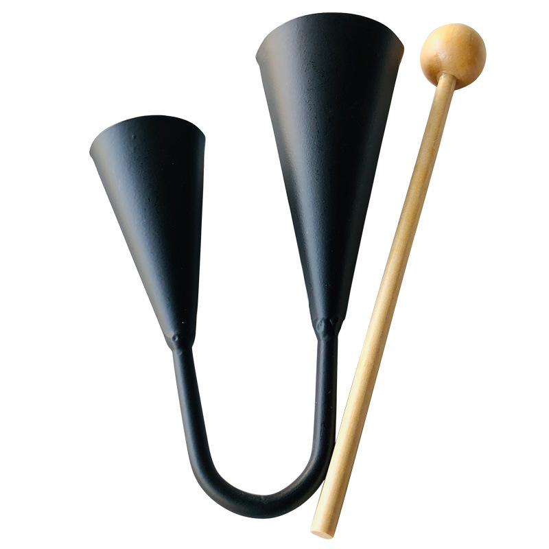 双喇叭奥尔夫打击乐器儿童音乐教具阿铃果果金属响筒双音铁筒碰铃