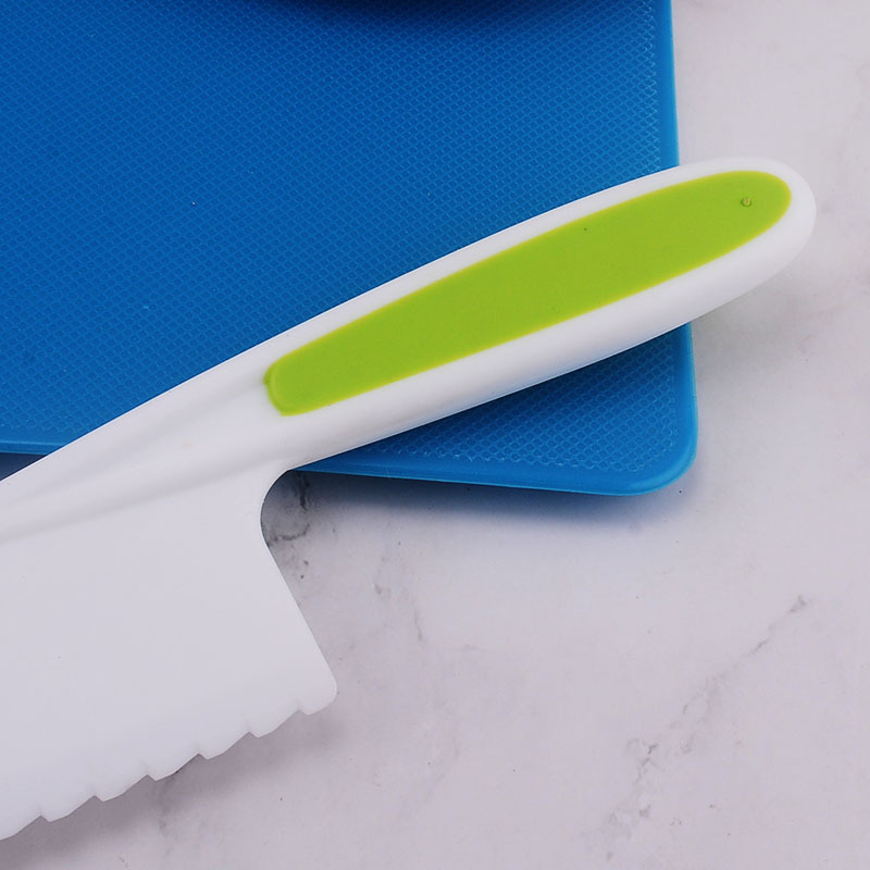 Serrated Cake Knife Safety Fruit Knife Kindergarten Cut Vegetable Knife Bread Knife Three-Piece Children Plastic Fruit Knife Fruit Knife