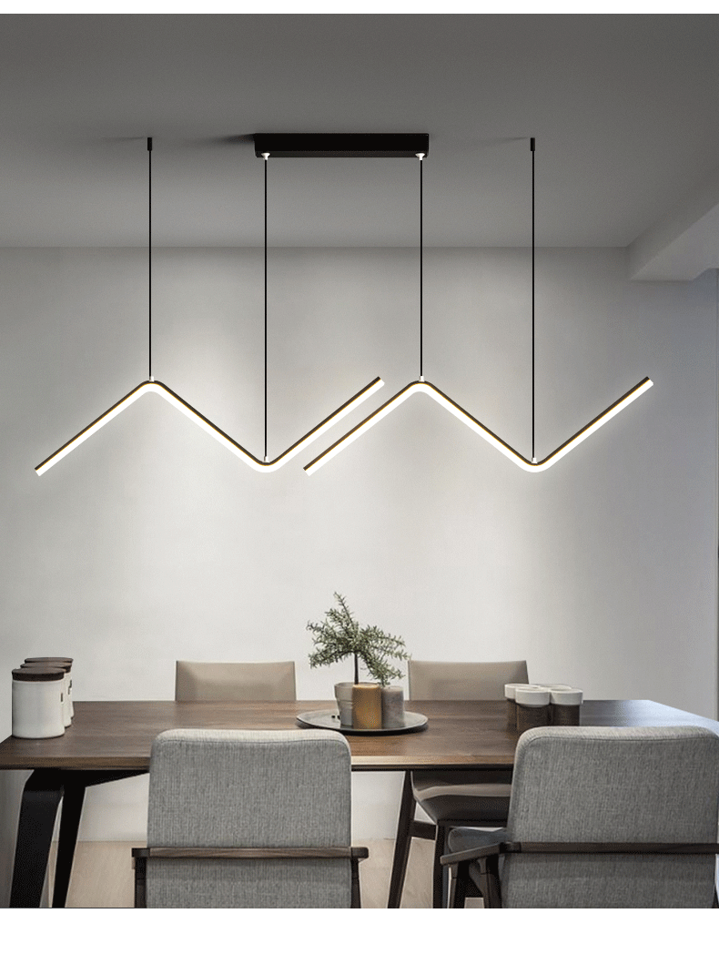 北欧ins网红不规则长条餐厅灯 创意个性新款饭厅吧台现代简约吊灯