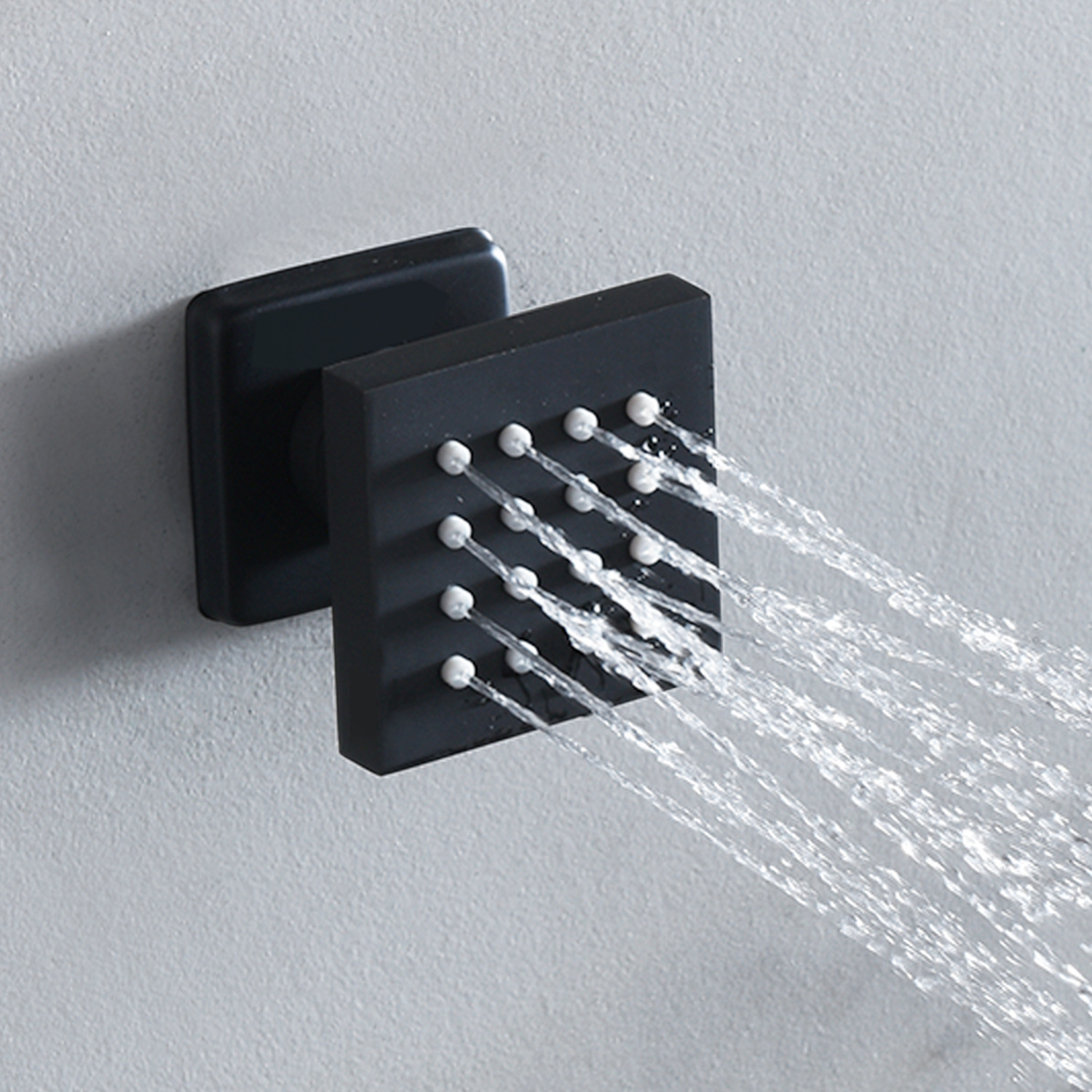 浴室卫浴哑光黑色多功能恒温花洒套装 侧喷按摩淋浴超薄花洒头