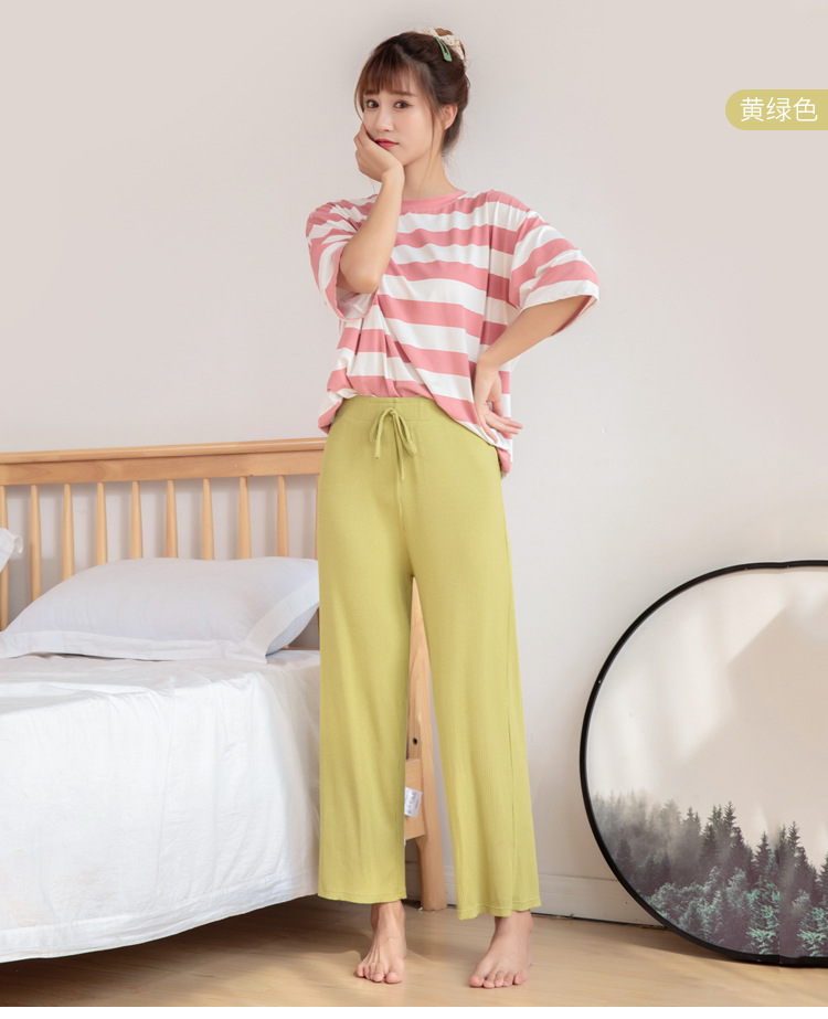 棉绸睡裤女秋阔腿可外穿居家家居裤女夏韩版宽松休闲显瘦懒懒长裤