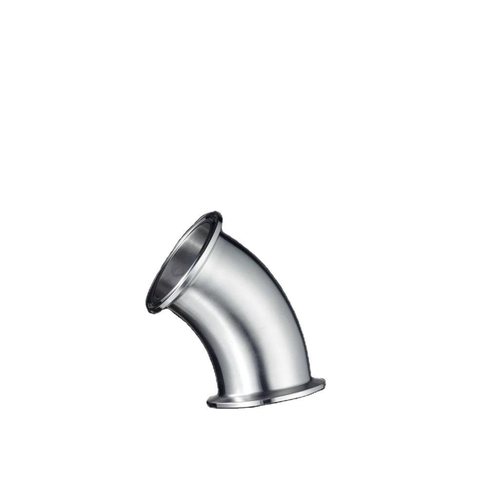 厂家直供快装45度弯头 卫生级镜面弯头内外精抛卡箍式快装接头