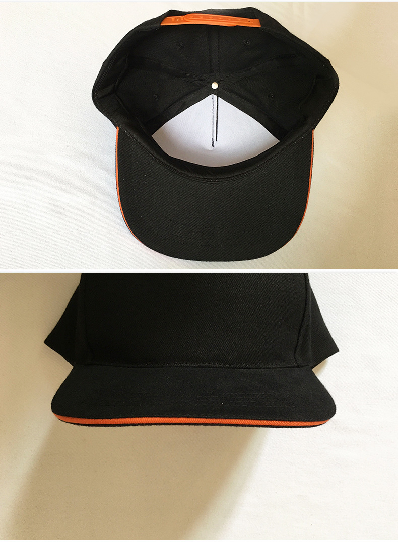 厂家定制平沿五片帽 绣花棒球帽五片帽 圆顶弯檐成人帽男女均可