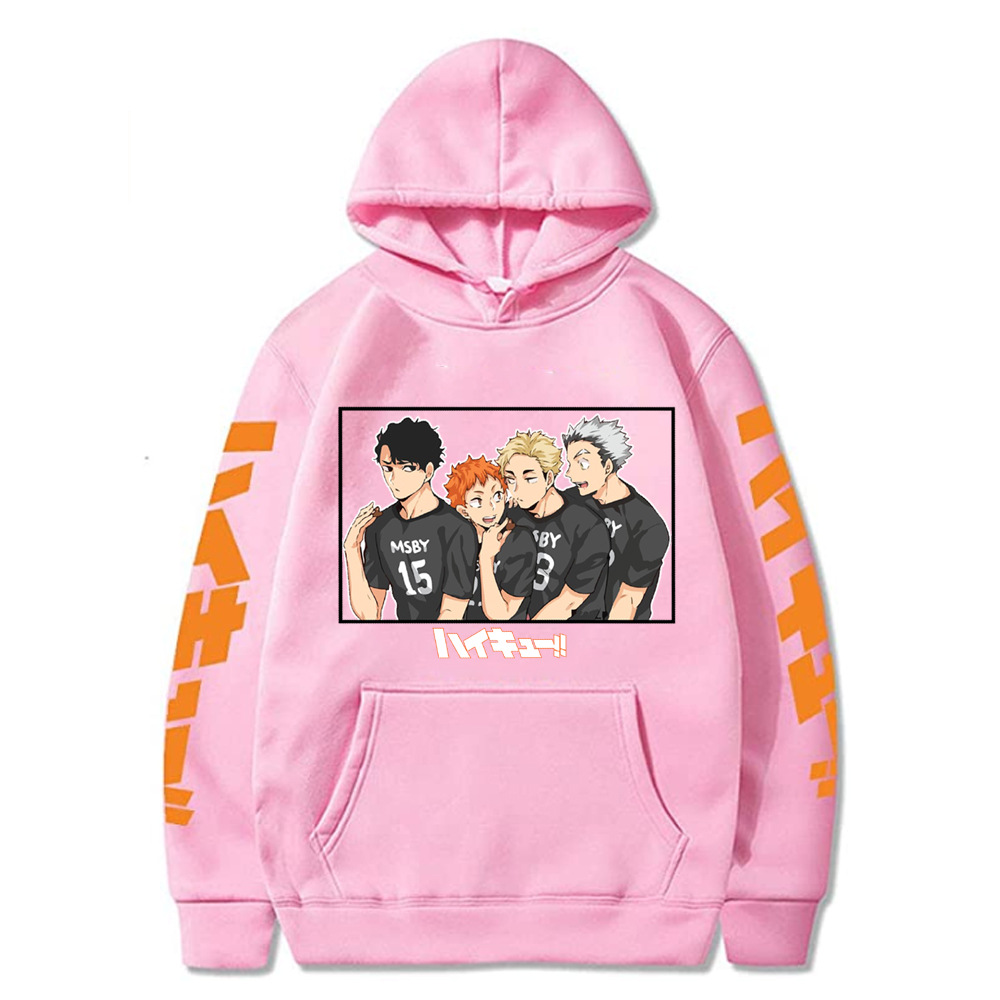 跨境haikyuu 排球少年卡通日动漫宽松连帽卫衣帽衫男hoodies