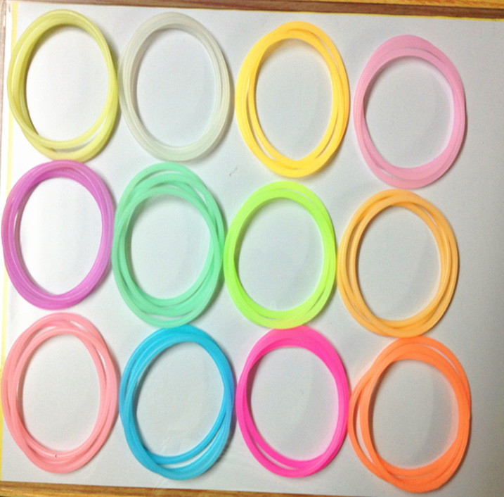 Foreign Trade Korean Super Hot Bracelet Fluorescent Silicone Bracelet Hair Accessories AliExpress Luminous Hair Accessories Hair Ring Hair Rope