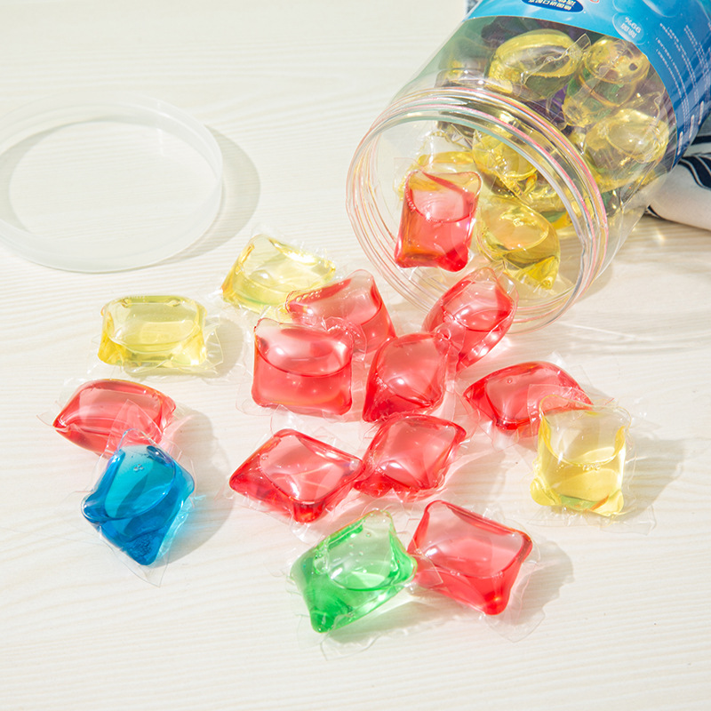 8克洗衣凝珠 30粒装水凝珠 机洗护色洗衣液厂家直销塑料盖圆桶装