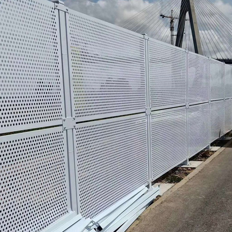 厂家直供镀锌烤漆冲孔网护栏冲孔板工地施工围挡防护网冲孔围挡