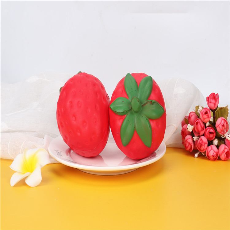 慢回弹解压玩具仿真草莓 pu草莓模型捏捏乐办公室发泄玩具