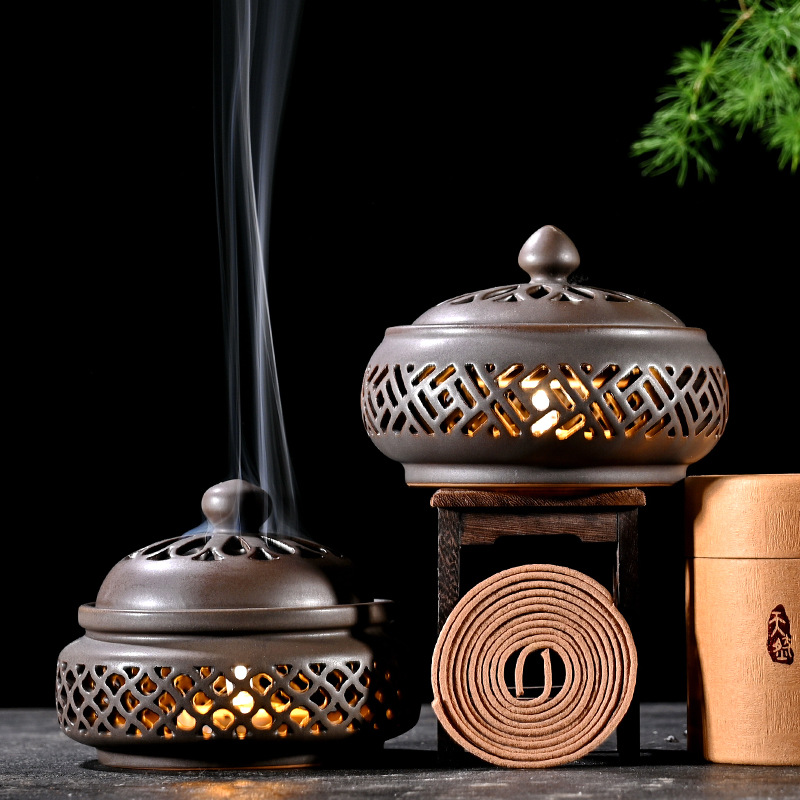 陶瓷香薰灯家用美容院室内浪漫古典会所卧室睡眠复古陶瓷香炉