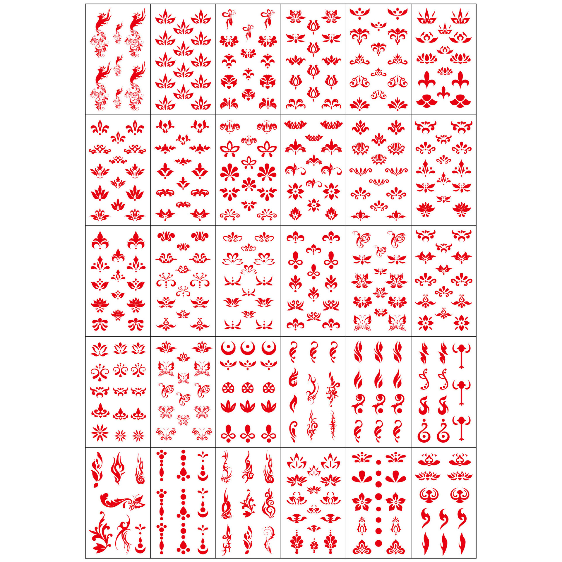 批发古装额头花钿眉心贴汉服古风纹身贴耐久成人儿童纹身贴纸定制