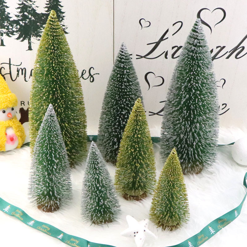 Mini Plus Golden, Silver and Pink Christmas Pine Tree Christmas Decoration Simulation Wooden Bottom Christmas Tree Bedroom Decoration Shengfa