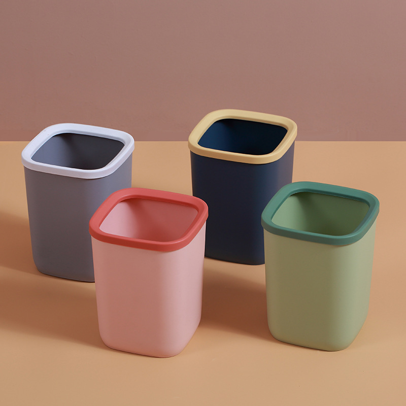 压圈桌面垃圾桶创意小垃圾桶桌面宿舍带盖家用客厅可爱床上小纸箩