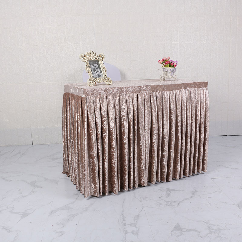 金丝绒会议桌布桌裙长方形涤纶台裙桌裙签到台布多规格颜色可选