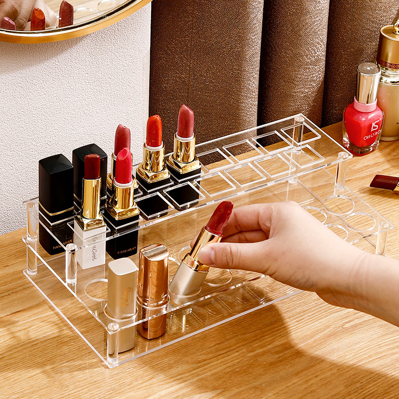 厂家现货日韩亚克力唇膏唇彩口红展示架摆放睫毛膏化妆品陈列架子