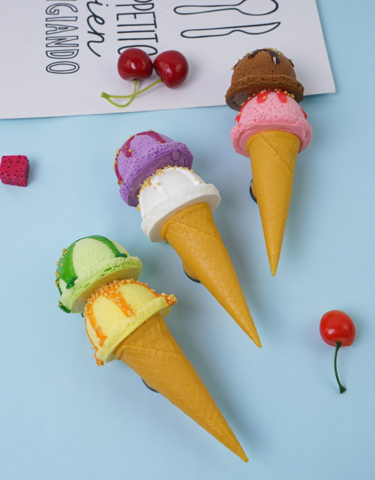 春夏秋冬新款冰淇淋球雪糕模型假冰淇淋慢回弹仿真双层冰淇淋模型