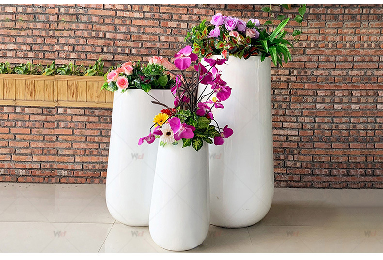 创意玻璃钢异形花盆组合花缸花器商场售楼处美陈摆件落地大花瓶