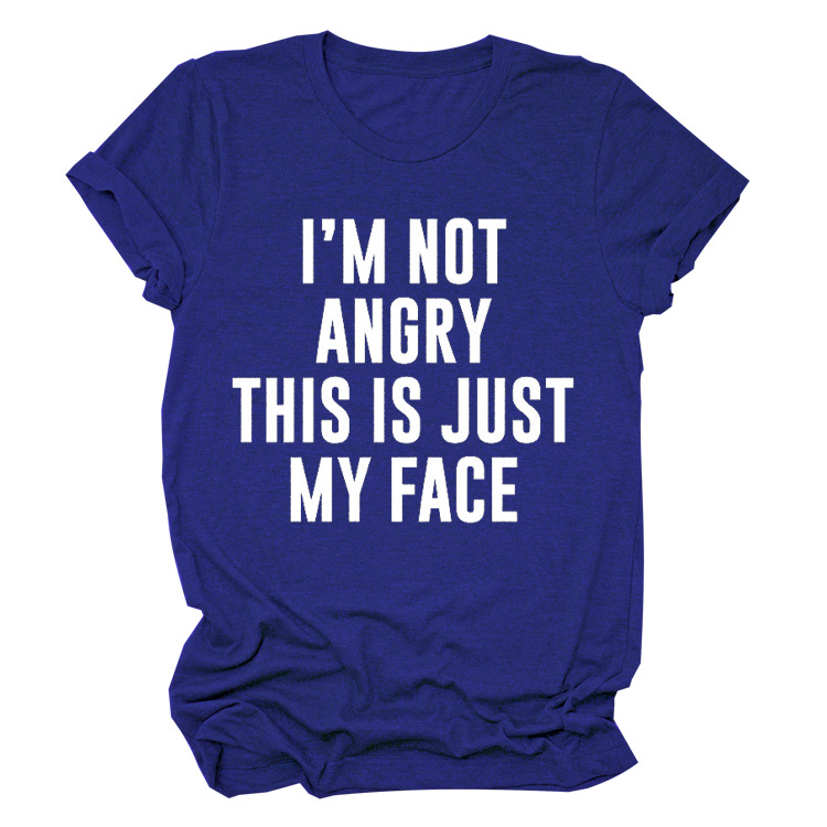 亚马逊跨境热销爆款女装im not angry圆领欧美休闲短袖宽松t恤女