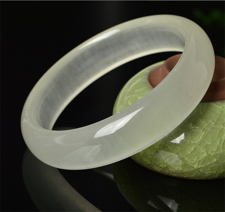 玉手镯厂家批发阿富汗玉冰种蚕丝玉手镯珠宝玉器玉石文玩直播货源