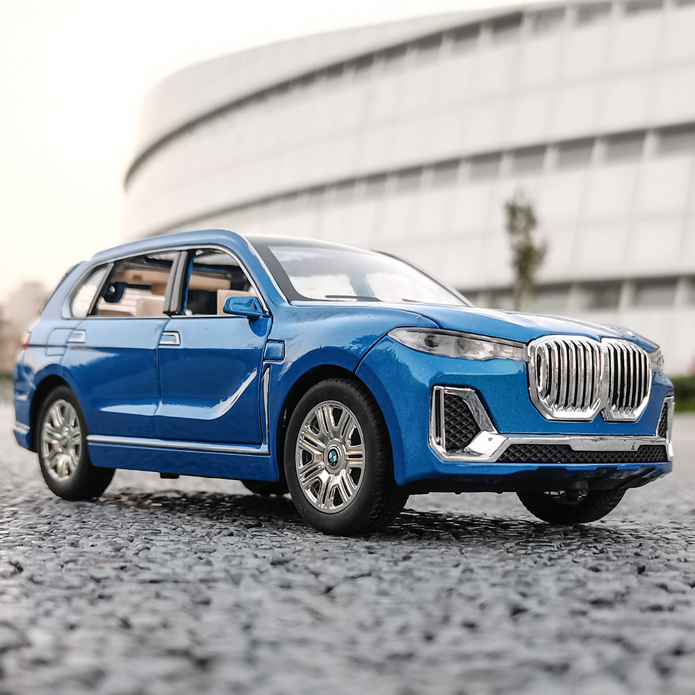 车致1 24仿真宝马x7合金声光回力儿童玩具汽车模型批发代发