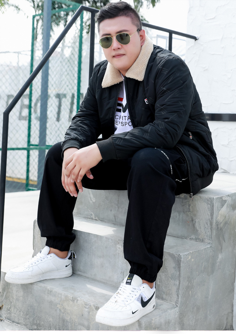 棉衣男装加肥加大新款短外套秋冬季加绒加厚羽绒棉服胖潮流帅棉袄