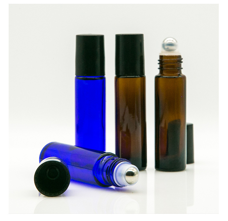 避光茶色玻璃滚珠瓶精油瓶唇油香水走珠瓶玻璃珠分装瓶10ml空瓶