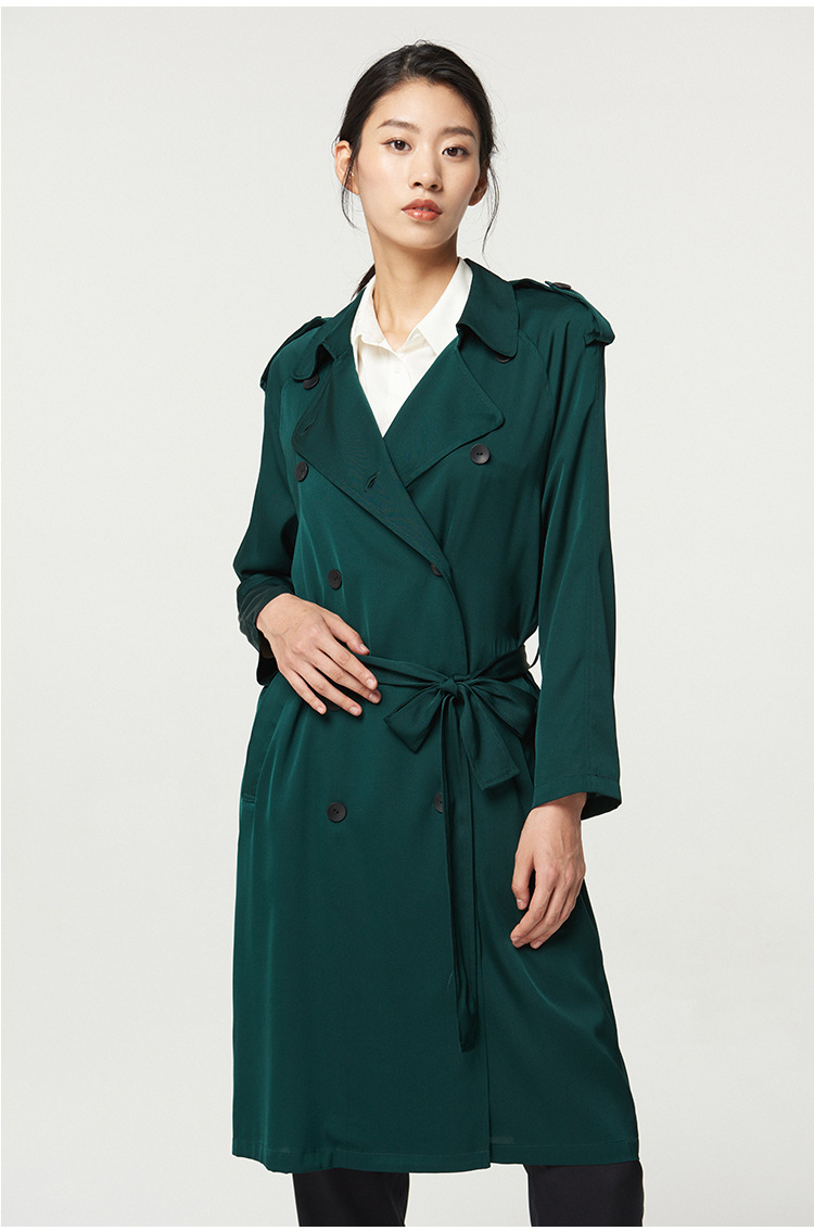 重磅真丝风衣女中长款2020秋季新款双乔桑蚕丝长袖大衣外套大气潮