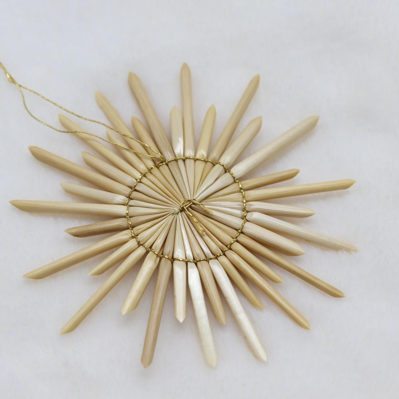 现货小麦秸秆编织工艺品圣诞装饰品圣诞树挂件圣诞雪花天然原料