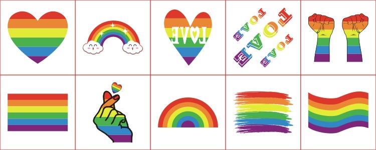 纹身贴套装一次性纹身贴炫雅彩虹贴纸套装儿童纹身贴定制卡通贴纸