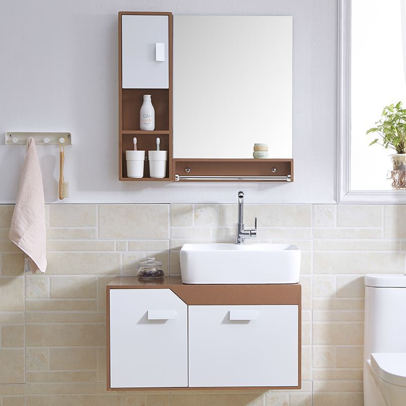 pvc洗手洗漱浴室柜脸面盆柜组合台卫生间中小e0级挂墙式pvc板现zc