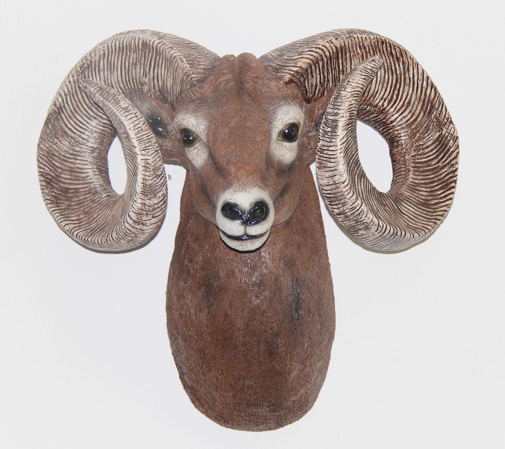 外贸欧式创意品仿真动物大角羊头壁挂圣诞树脂家居风格工艺品摆件