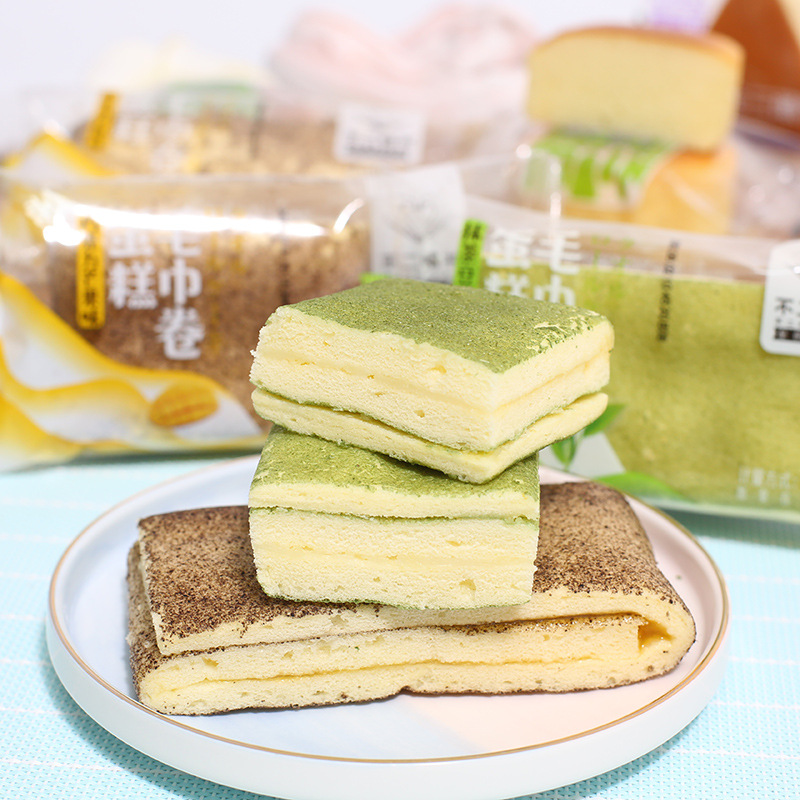 不二情书千层毛巾卷蛋糕 抹茶豆乳巧克力芒果味 4斤