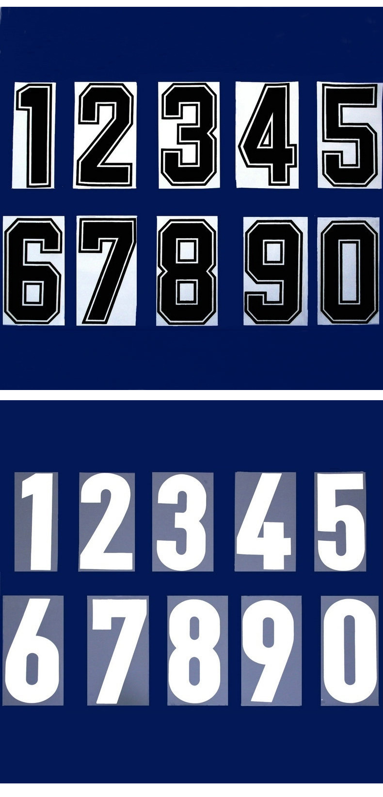 球衣号码立体数字母足球服号码 背心蓝球服号码热转印烫画
