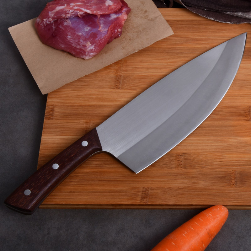 猪肉刀不锈钢屠宰刀实木柄弯刀肉店商用斩切两用刀切肉刀多用刀具