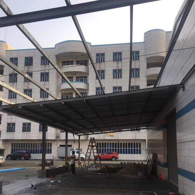 承接铁皮雨棚彩钢瓦棚简易铁皮房钢结构雨棚户外铁皮棚搭建