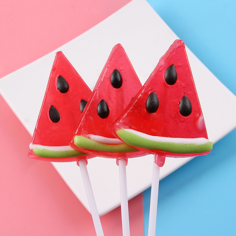 20克48支三角西瓜棒棒糖波板糖水果味点花硬糖儿童休闲小零食批发