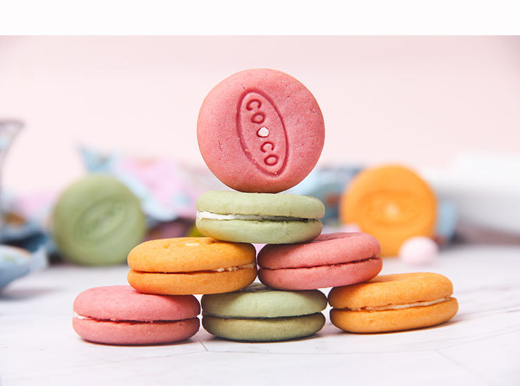菲律宾coco马卡龙夹心饼干草莓奶油柠檬味迷你甜点小饼干零食376g
